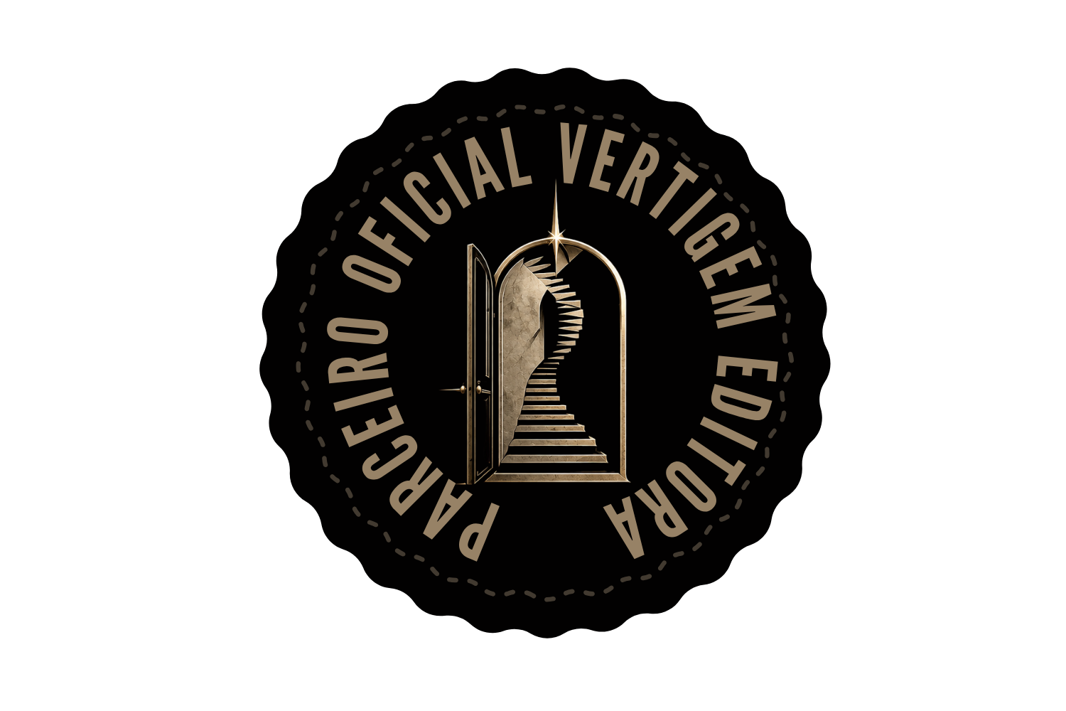 Selo oficial parceiro Casa Vertigem · Edição Escura